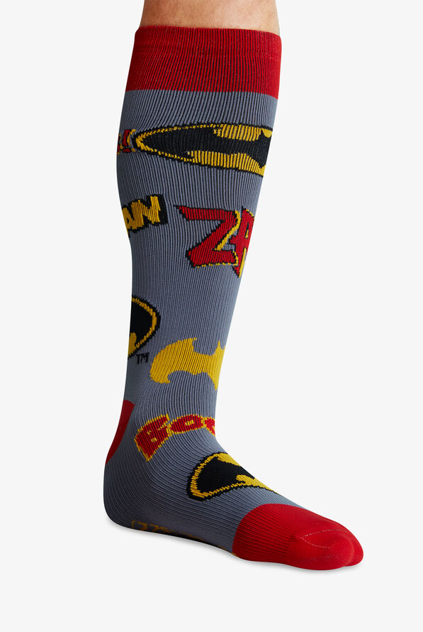 Cherokee Tooniforms Batman Mania Men's 8-12 mmHg Light Compression Socks - null - 3