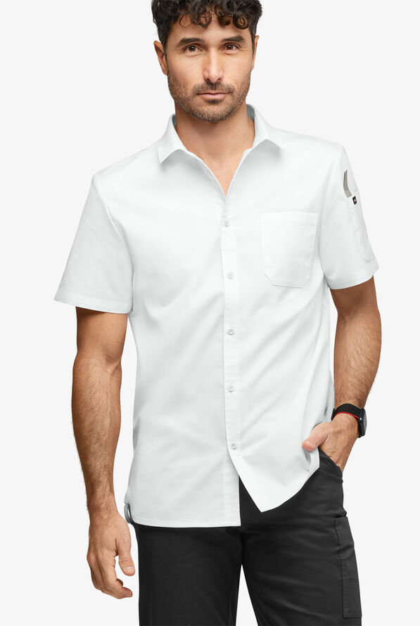 Camisa de chef CHEF 360 Stretch con mangas cortas y 3 bolsillos para hombre - White - 1
