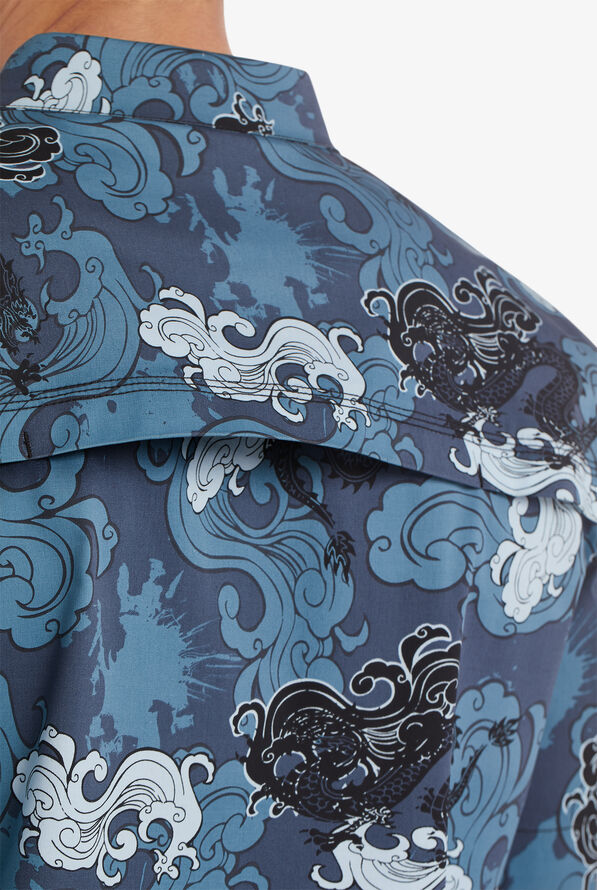 Chef 360 Men's Tech Mesh Printed Short Sleeve STRETCH Shirt - null - 4