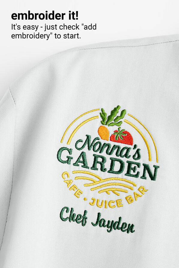 Chef Uniforms Men's 3/4 Sleeve Double Breasted Executive Chef Coat - White/Black - 5