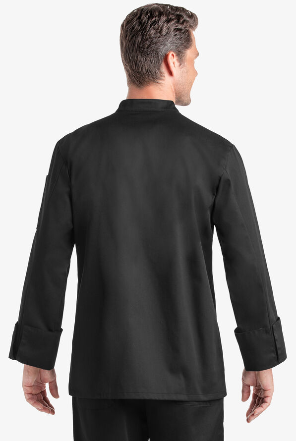 Chaqueta manga larga de gastronomía On The Line Value con doble abotonadura reversible y 2 bolsillos para hombre - Black - 2