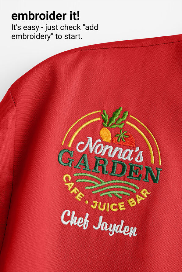 LIGHTWEIGHT Men's 2-Pocket 3/4 Sleeve w/ Mesh Side Panels  Chef Coat - Red/Black - 3