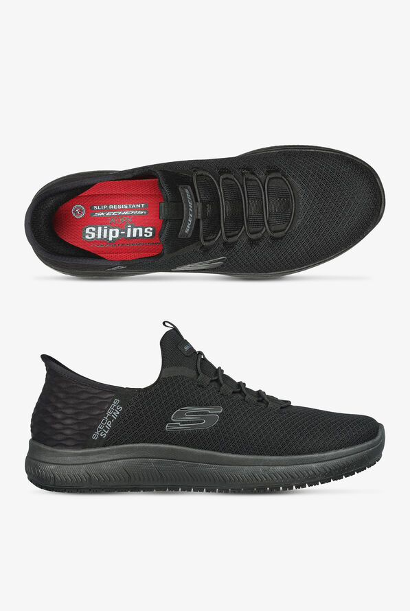 Skechers Work Men's SLIP-INS SUMMITS SR Black Athletic Nursing Shoes - Black - 1