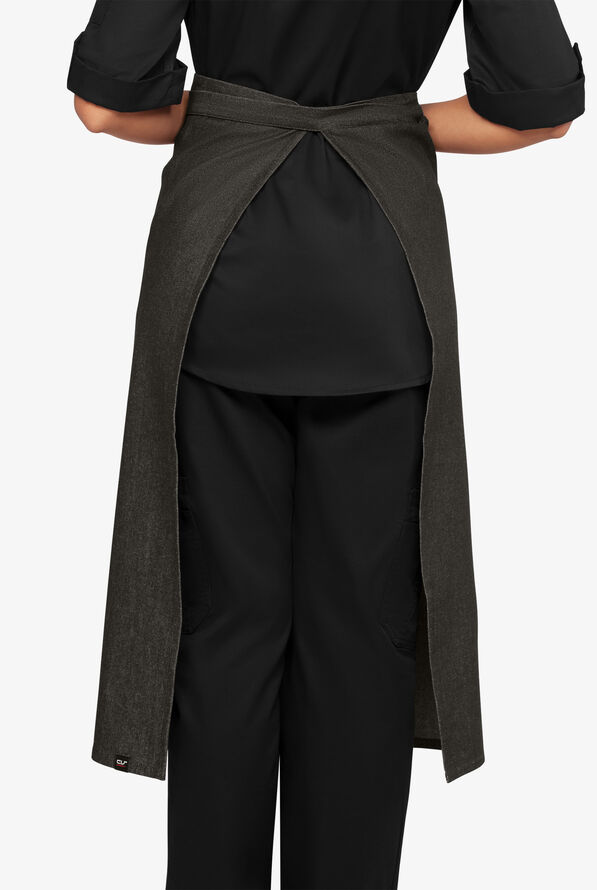 Industry Line Denim Unisex 3-Pocket Bistro Chef Apron - Coal Black Denim - 3