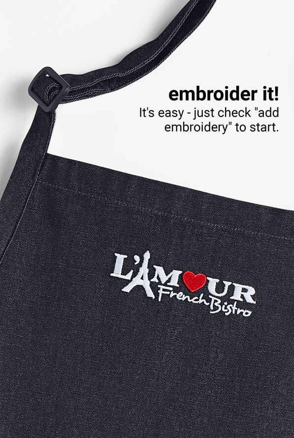 Industry Line Unisex Premium Denim Waist Apron with Removable Straps - Blue Denim - 4