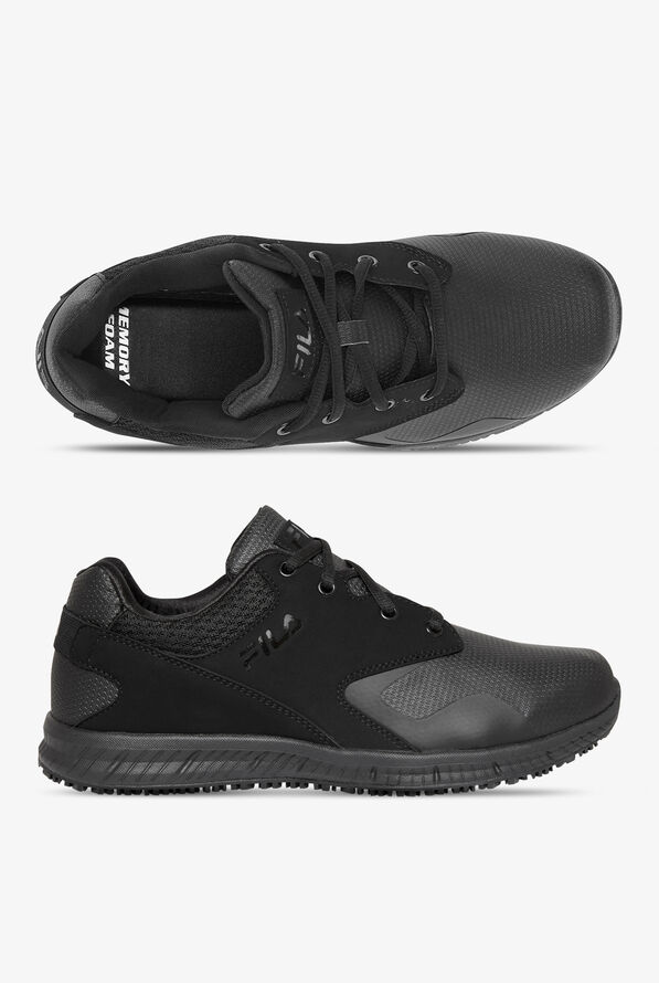 FILA Men's Memory Layers Black/Black Athletic Lace Up Shoes - null - 1