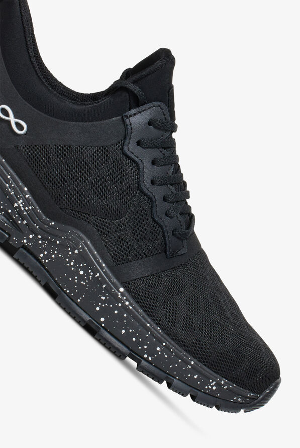 Infinity Women's Fly Black Speckled Athletic Lace Up Shoes - null - 3