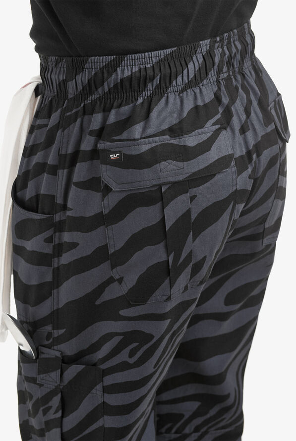 UA CHEF™ Zebra Men's 7-Pocket Utility Printed Chef Pants - null - 3