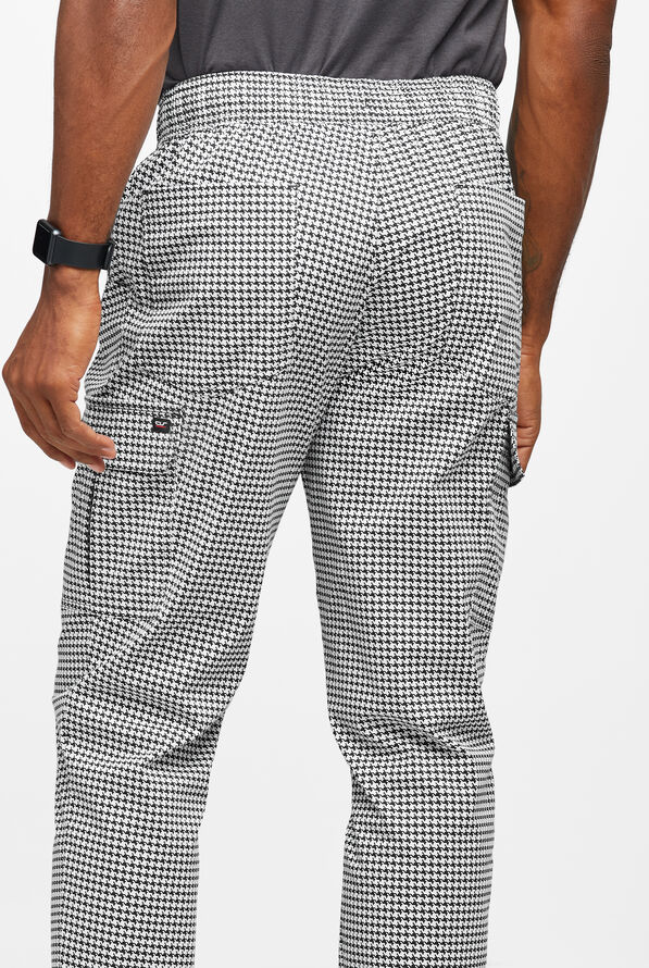 CHEF 360 Houndstooth Men's 7Pocket Utility STRETCH Printed Jogger Chef