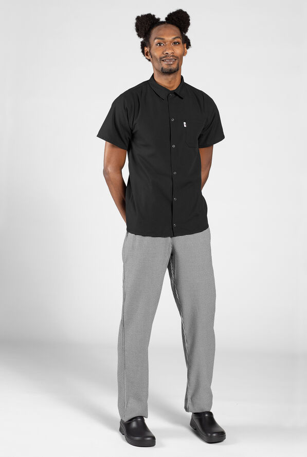 Uncommon Chef Snap Front Utility Cook Shirt - Black - 4