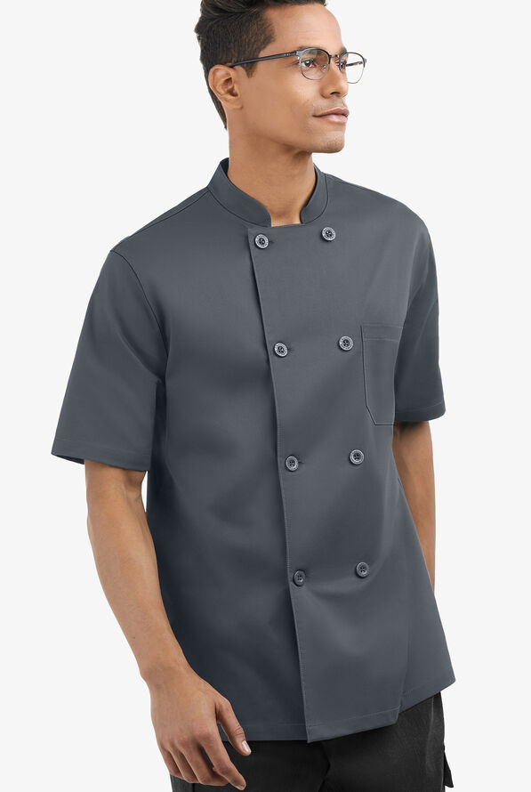 Chaqueta reversible manga corta de gastronomía Chef 360 STRETCH con doble abotonadura y 2 bolsillos para hombre - Pewter - 1
