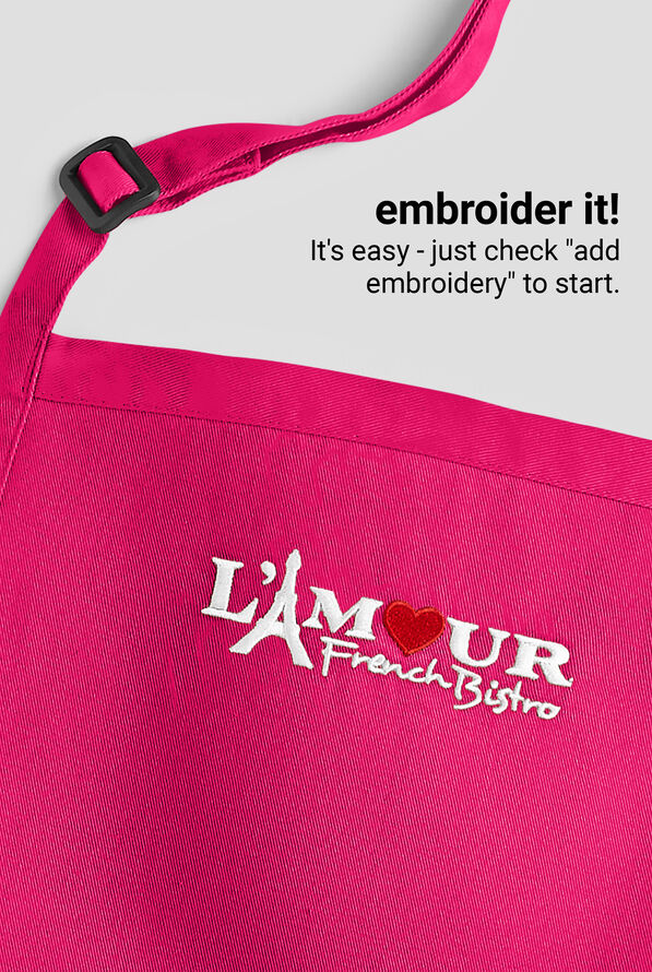 Industry Line Cavalry Twill Unisex Adjustable Bib Apron - Reactive Pink - 5