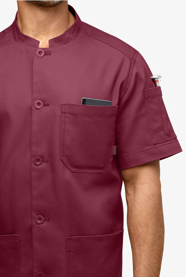Chaqueta de chef manga corta Industry Line para hombre - True Burgundy - 2