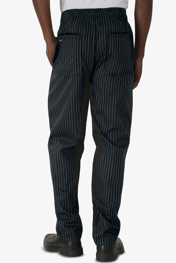 Pantalón estampado de gastronomía UA CHEF™ Pinstripe Black de corte holgado con 4 bolsillos para hombre - null - 2
