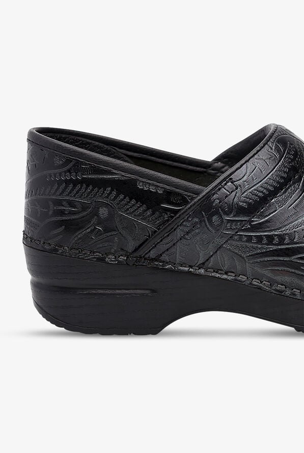 Dansko Women's Professional Tooled Leather Clogs - Black - 4