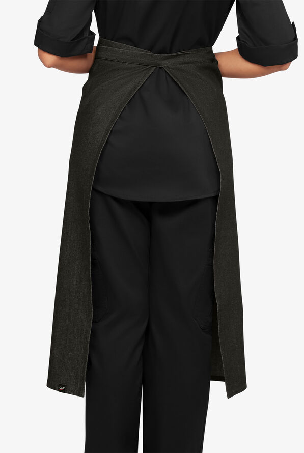 Industry Line Value Denim Unisex 3-Pocket Bistro Chef Apron - Black Denim - 3