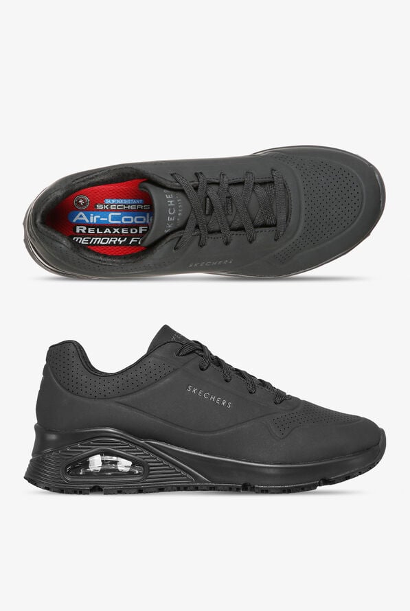 Skechers Work Women's Uno SR Athletic Lace Up Shoes - Black - 1