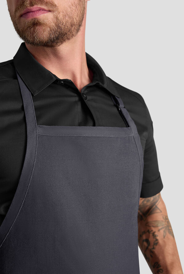 Delantal ajustable unisex de chef Industry Line de sarga de caballería con pechera - Pewter - 2