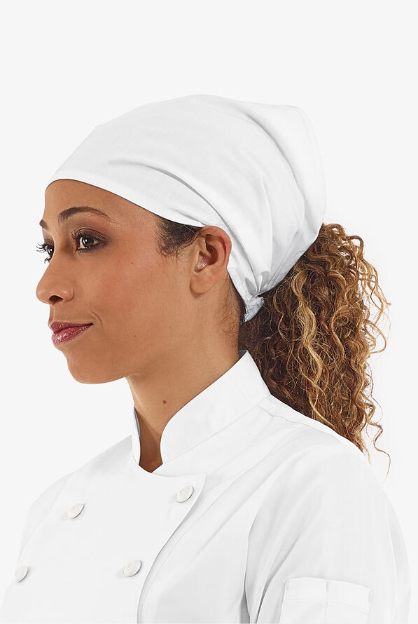 LIGHTWEIGHT Unisex Elastic Band Chef Bandana - White - 2
