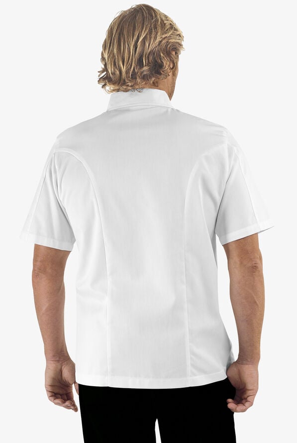 Chef Uniforms Men's Short Sleeve Knotted Cloth Buttons Chef Coat - White - 2