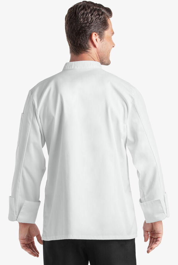 Chaqueta manga larga de gastronomía On The Line Value con doble abotonadura reversible y 2 bolsillos para hombre - White - 2