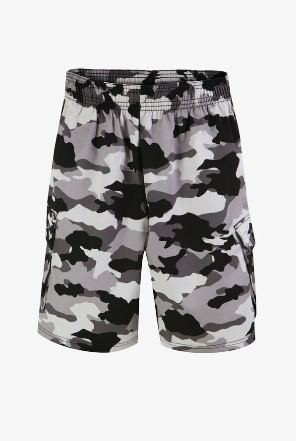 Pantalón corto estampado de gastronomía UA CHEF™ Black Camouflage estilo cargo con 6 bolsillos para hombre - null - 1