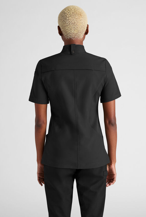 CHEF PERFORMANCE - Chaqueta manga corta de chef con panel de malla para mujer - Poliéster/Spandex - Elastizada - Black - 2