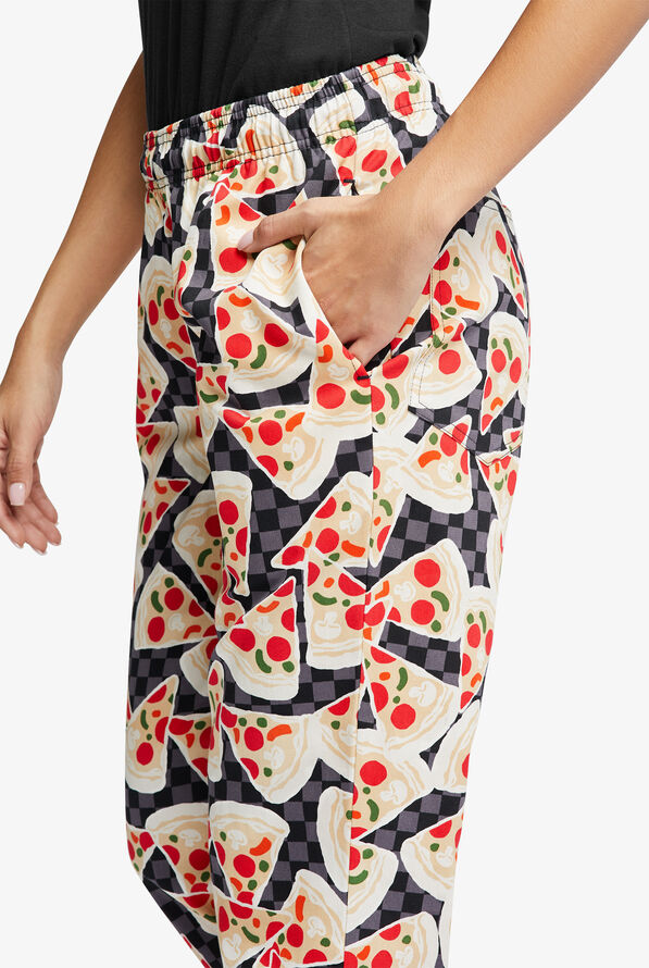Pantalón estampado de chef UA CHEF™ Pizza Party de corte clásico con 4 bolsillos para mujer - null - 2