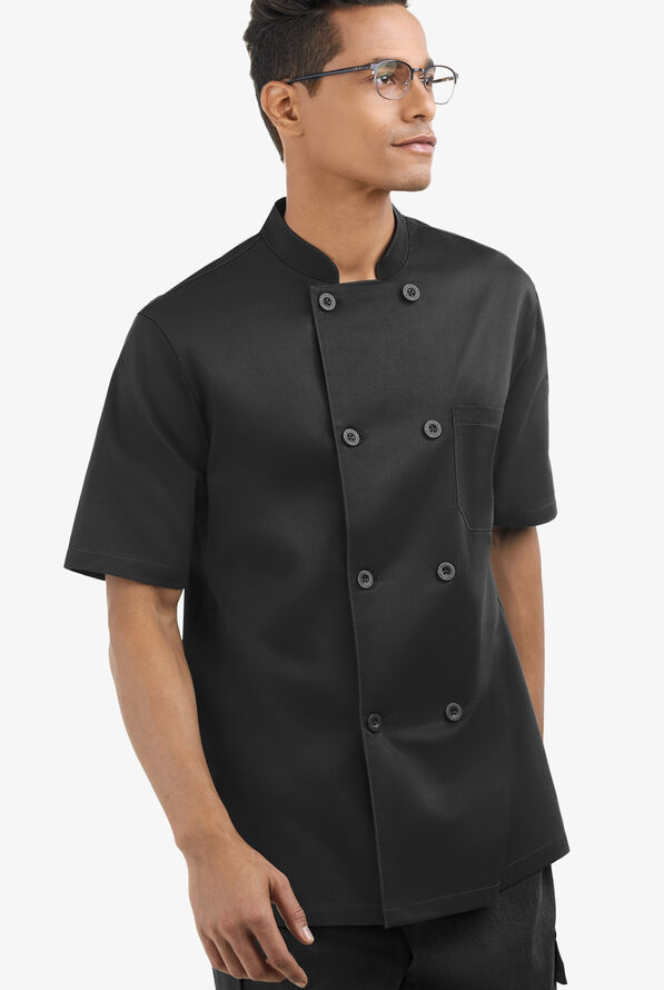 Chaqueta reversible manga corta de gastronomía Chef 360 STRETCH con doble abotonadura y 2 bolsillos para hombre - Black - 1