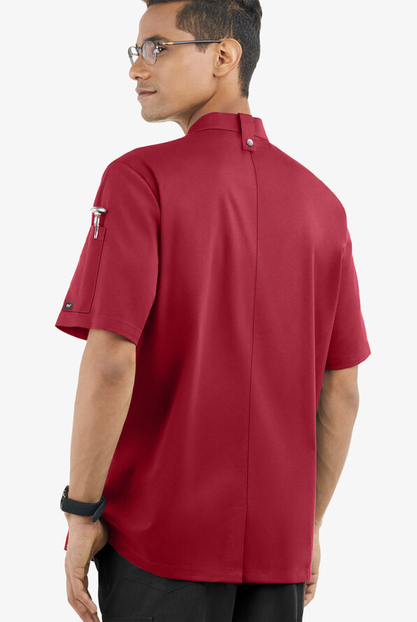 Chaqueta reversible manga corta de gastronomía Chef 360 STRETCH con doble abotonadura y 2 bolsillos para hombre - Ruby - 2
