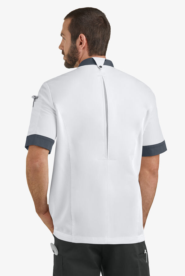 CHEF 360 Men's Short Sleeve Chef Coat with Mesh Panels,Mesh Chef Coats