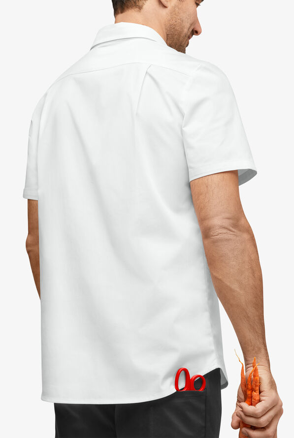 CHEF 360 Men's 3-Pocket Short Sleeve Stretch Shirt - White - 3
