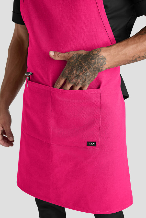 Industry Line Cavalry Twill Unisex Adjustable Bib Apron - Reactive Pink - 3