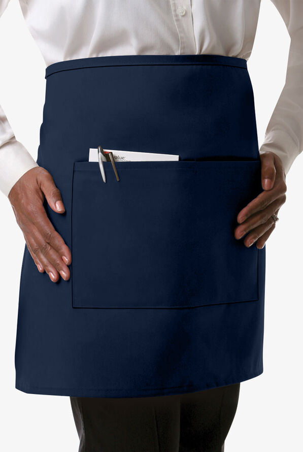 Chef Uniforms Unisex 2-Pocket Half-Length Bistro Chef Apron - Navy - 1