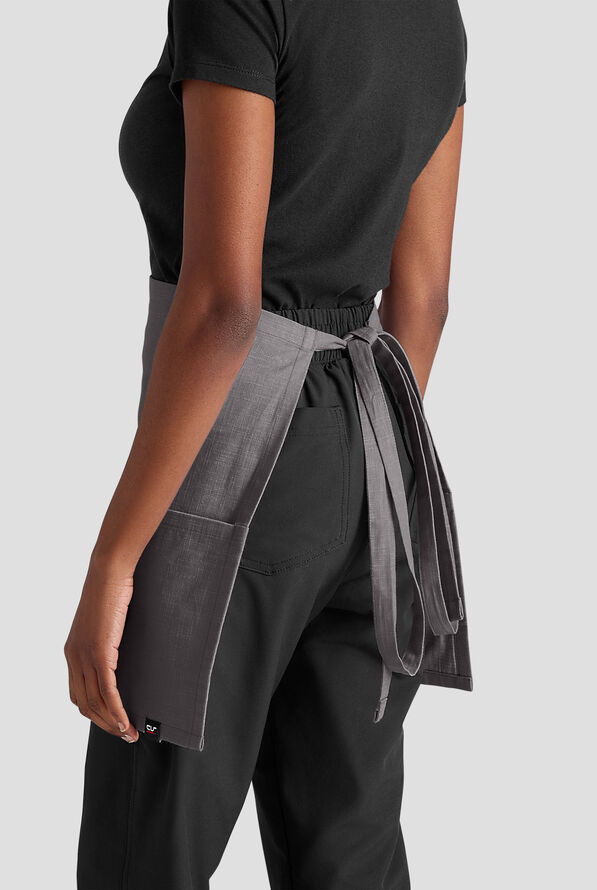 Delantal unisex de chef a la cintura Industry Line de algodón flameado con 3 bolsillos - Charcoal - 2