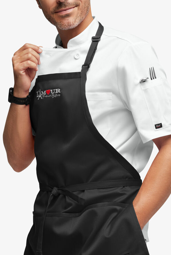 Chef Uniforms Unisex 3-Pocket Bib Chef Apron - Black - 2