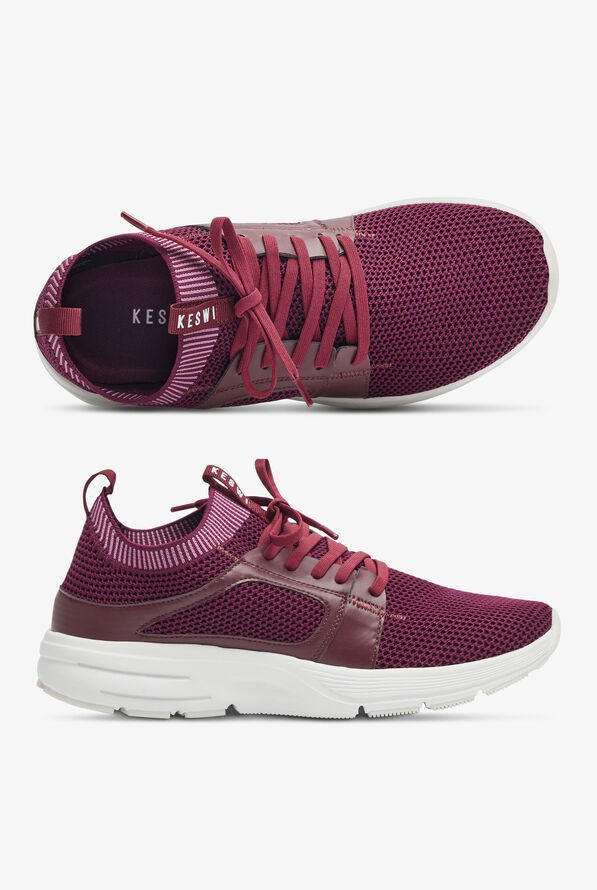 KESWI Women’s Burgundy/Pink/White Athletic Lace Up Shoes - null - 1