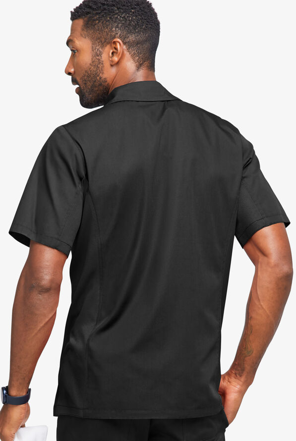 Camisa manga corta de gastronomía Versa de 65/35 poliéster/algodón con botones y 1 bolsillo para hombre - Black - 2