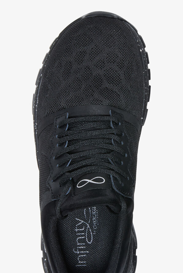 Infinity Women's Fly Black Speckled Athletic Lace Up Shoes - null - 2