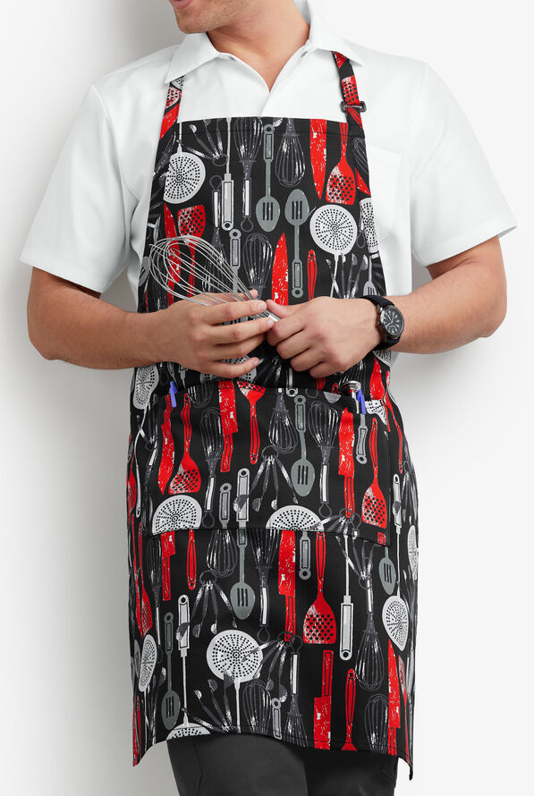 UA CHEF™ Essentials Unisex 2-Pocket Adjustable Black Bib Chef Apron - null - 1