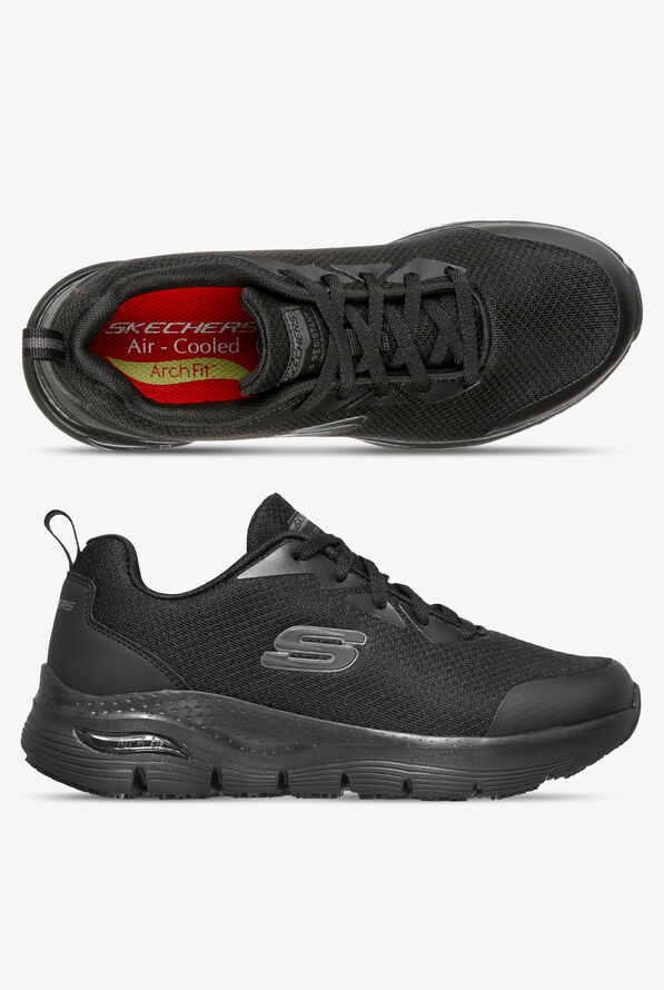 Skechers Work Women's Arch Fit SR Athletic Lace Up Shoes - Black - 1