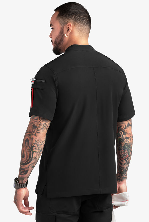 Chaqueta manga corta de gastronomía CHEF PERFORMANCE STRETCH con cremallera y 3 bolsillos para hombre - Black/Pewter - 2