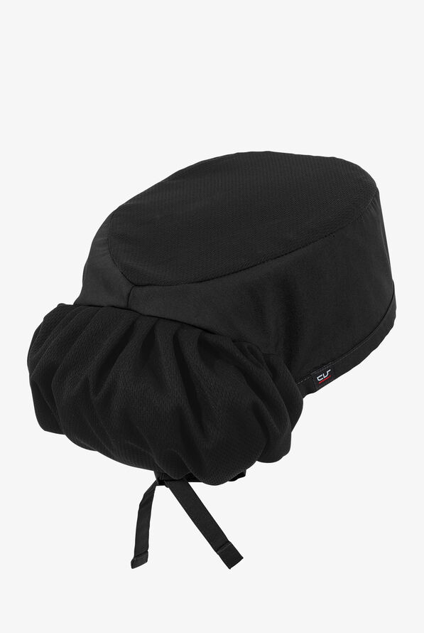 Chef Uniforms LIGHTWEIGHT Unisex Chef Skull Cap w/ Pony Tail Holder - Black - 1