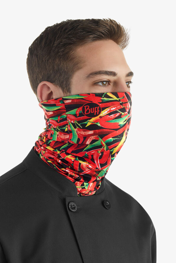 Buff Chili Red Multifunctional Printed Neck Tube - null - 1
