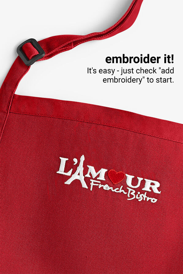 Full Length Butcher Unisex 2-Pocket Adjustable Bib Chef Apron - Red - 2