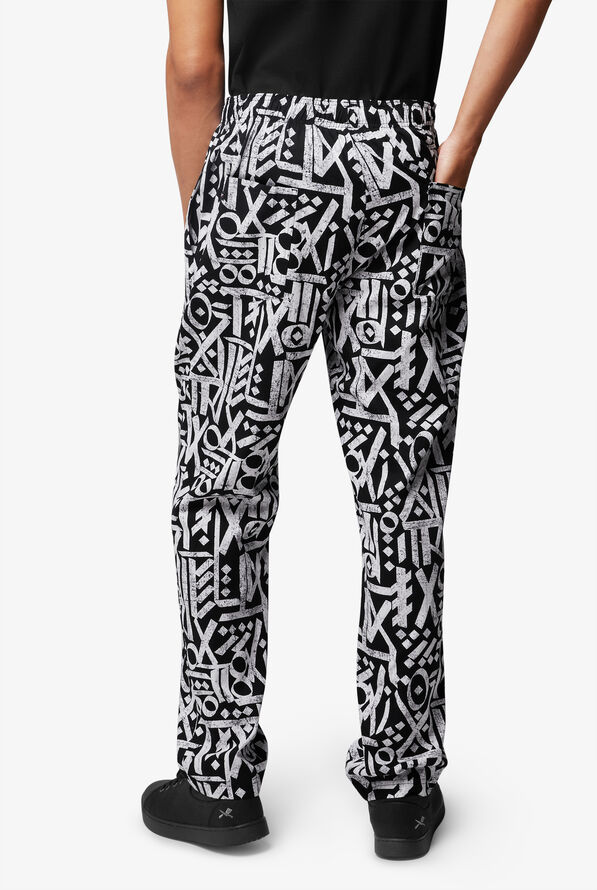 Pantalón estampado de chef UA CHEF™ Cali Graffiti Black de corte holgado con 4 bolsillos para hombre - null - 3