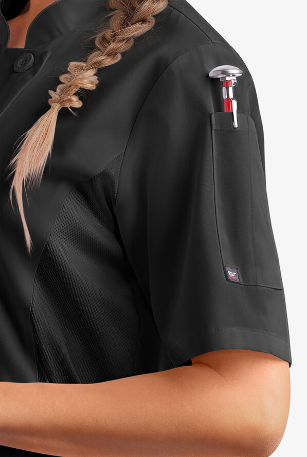 Women's Short Sleeve Coat, Double Breasted Chef Coats