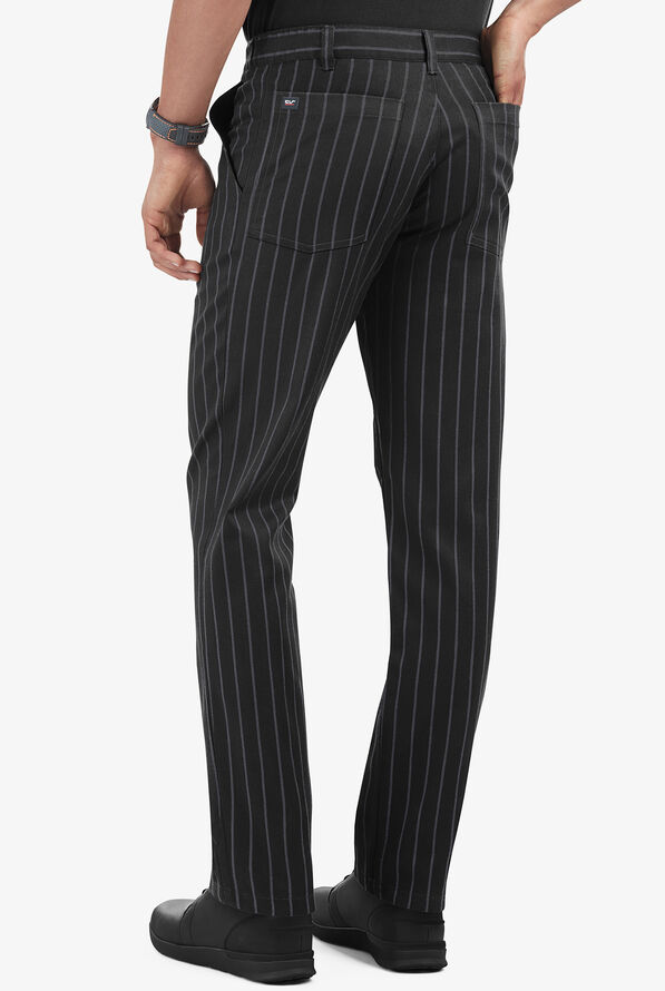 UA CHEF&trade; Black Stripe Men's 4-Pocket Slim Executive Printed Chef Pants - null - 2