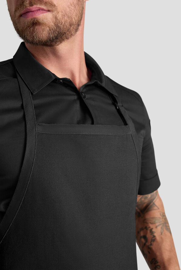 Delantal ajustable unisex de chef Industry Line de sarga de caballería con pechera - Black - 2