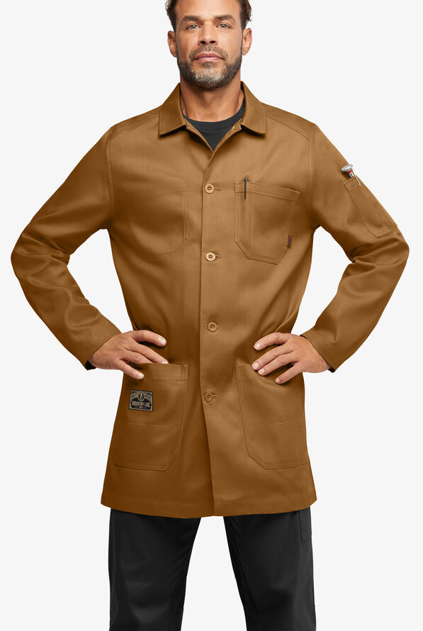 Chaqueta manga larga de chef Industry Line Workwear de largo 3/4 con 8 bolsillos para hombre - Rust - 1